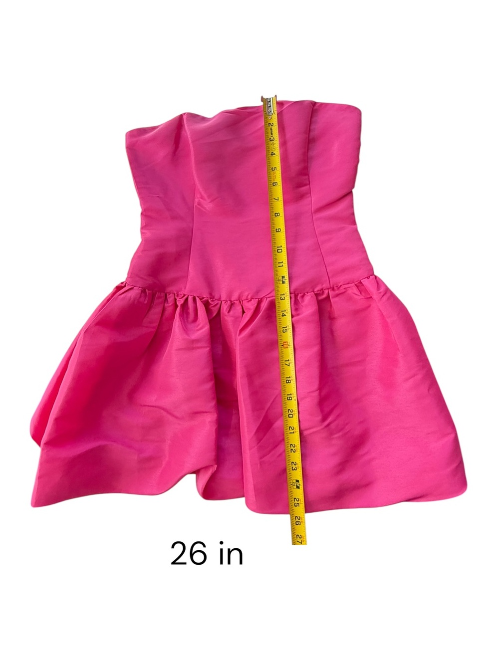 Sugarlips Women Strapless Mini Dress Hot Pink Bubble Skirt Smocked Back M NWT - Picture 5 of 12